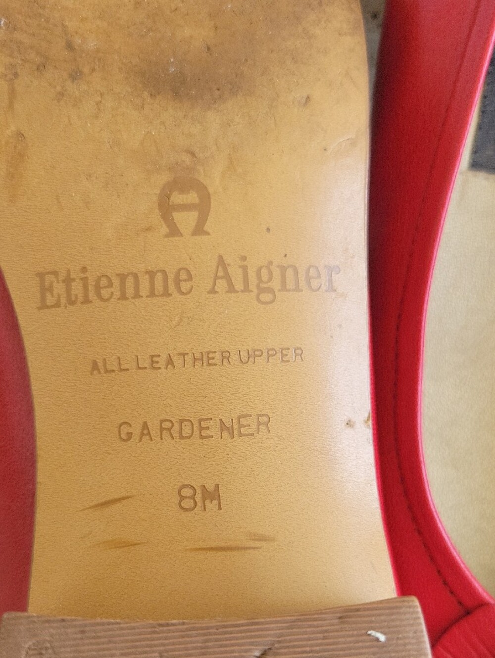 Etienne Aigner Red Leather Ballet Flats with Floral Tassel Accent - Picture 5 of 10